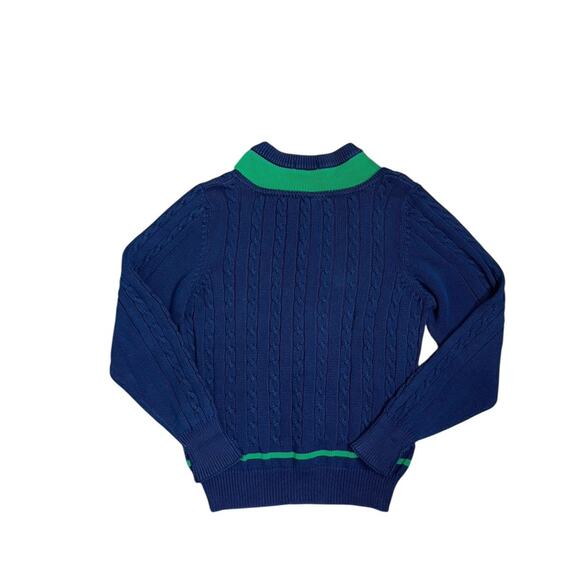 Vtg Guess Georges Marciano Men's M Blue Green Cable Striped Knit Sweater EUC - Picture 2 of 5